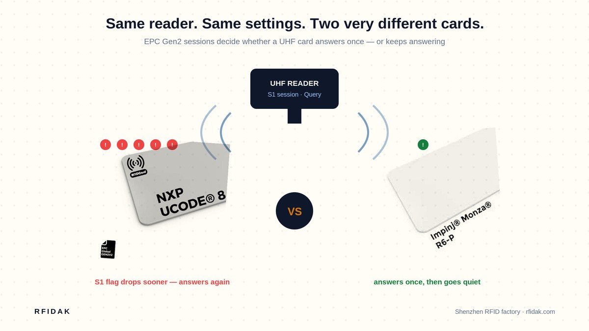 Why the Same UHF Reader Reads Some Cards Once — and Others Nonstop — RFIDAK RFID blog cover image