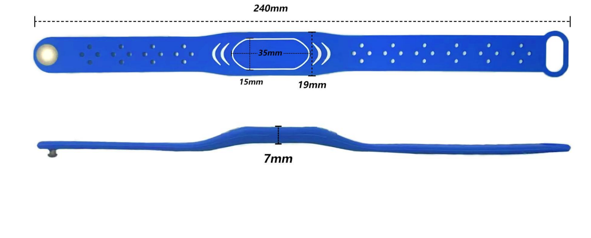 WB-006 original catalog dimension drawing. Overall length: 240 mm; widest section: 19 mm; centre profile: 7 mm; outlined face: 35 × 15 mm.