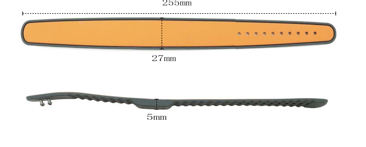 WB-013 original catalog dimension drawing. Overall length: 255 mm; front width: 27 mm; centre profile: 5 mm.