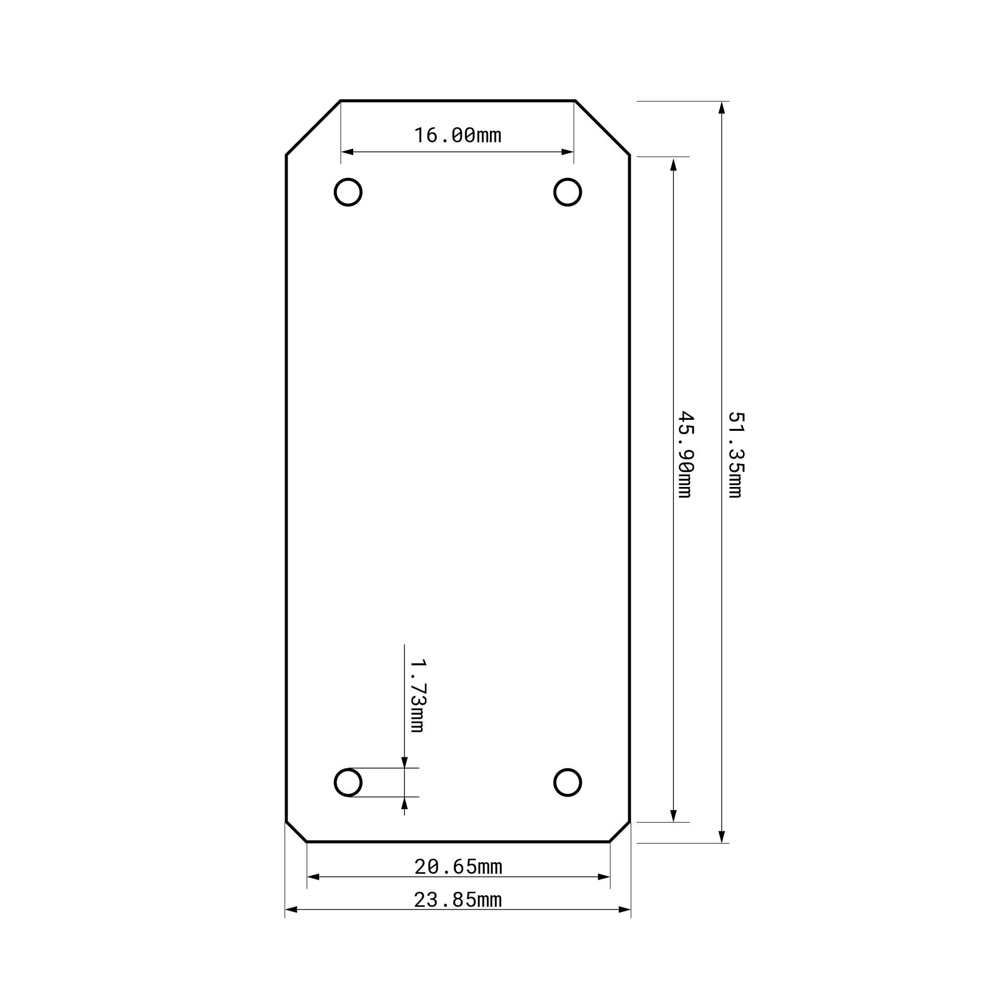 Dimensions & Pinout - NFC Integrino N512 detail