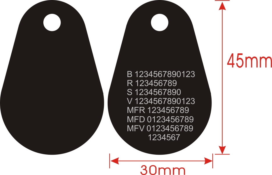 RFID FR4 Glassfiber Keyfob — RFID Keyfob manufactured by RFIDAK