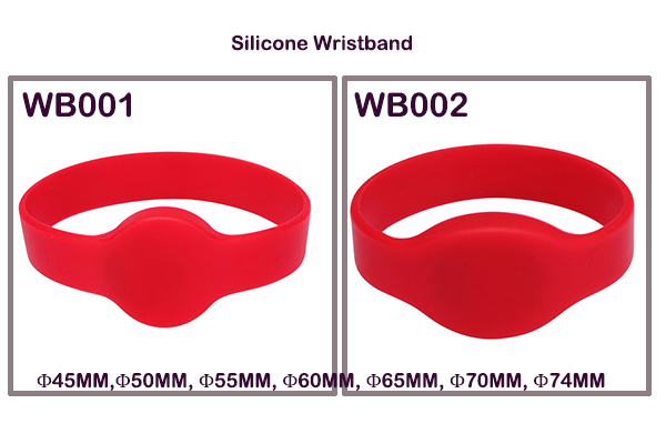 RFIDAK WB001 closed-loop silicone wristband — molded ring with no joints to peel, IP68 rated for pool immersion and water park deployment